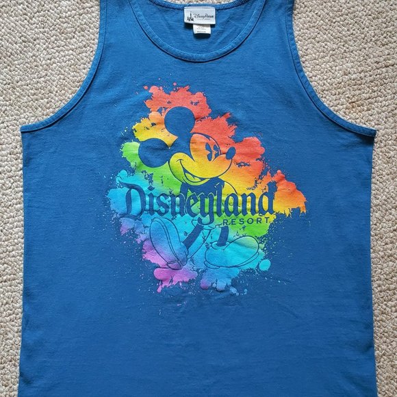 Vintage 1990s Disneyland Resort Mickey Mouse Silkscreened Colorful Tank Top - Picture 2 of 5